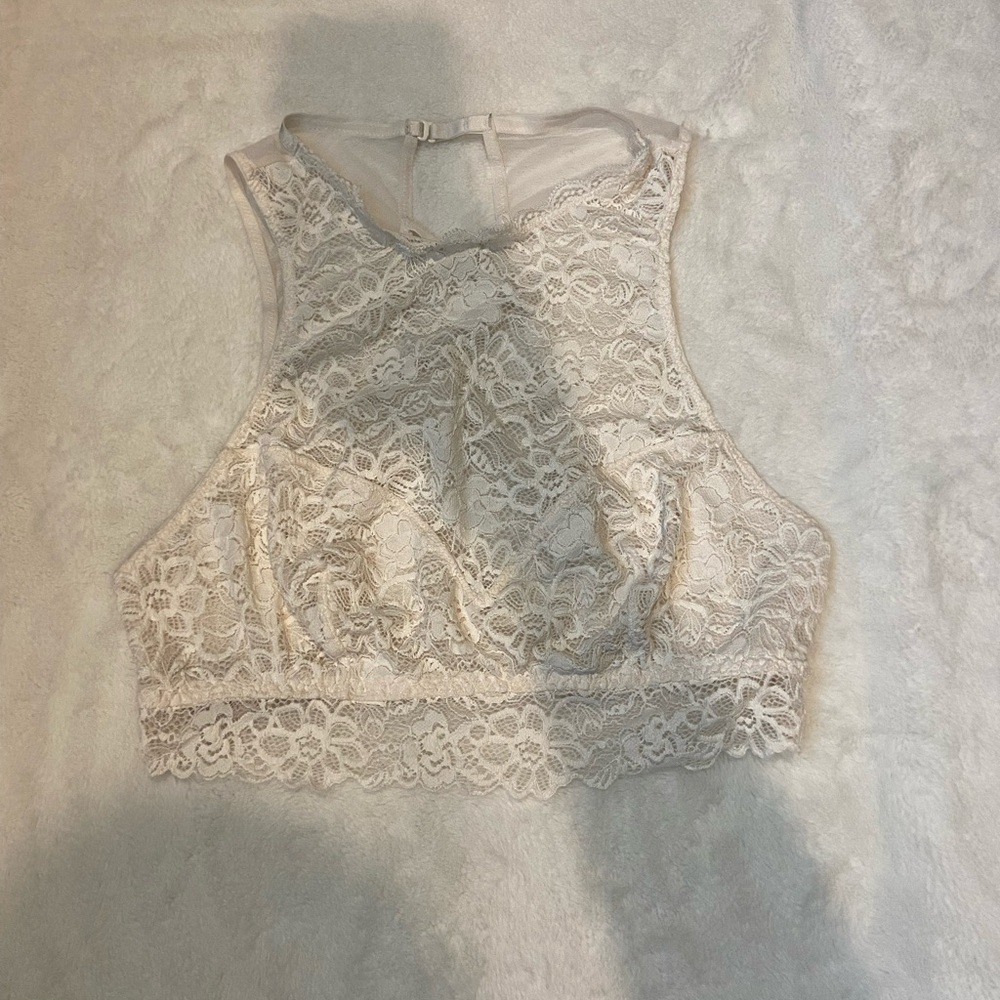 Victoria's Secret Lace Crop Top - Cream